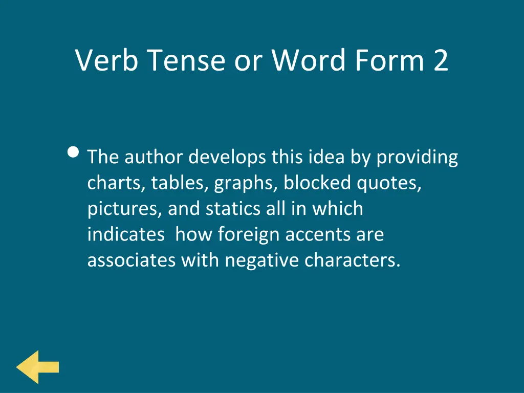 verb tense or word form 2