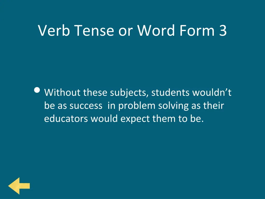 verb tense or word form 3