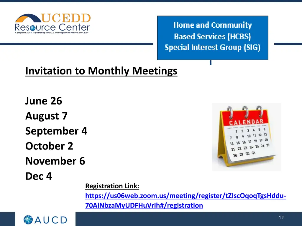 invitation to monthly meetings