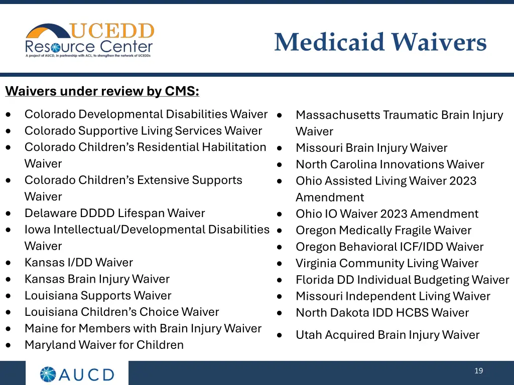 medicaid waivers 1