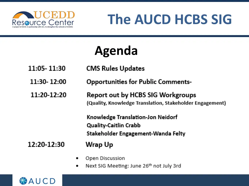 the aucd hcbs sig 2