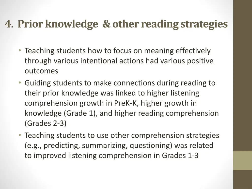 4 prior knowledge other reading strategies