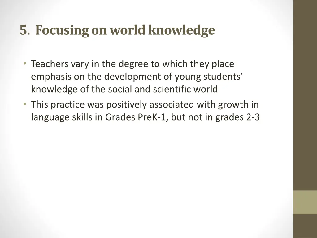 5 focusing on world knowledge