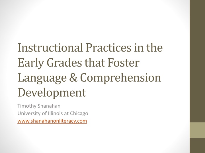 instructional practices in the early grades that