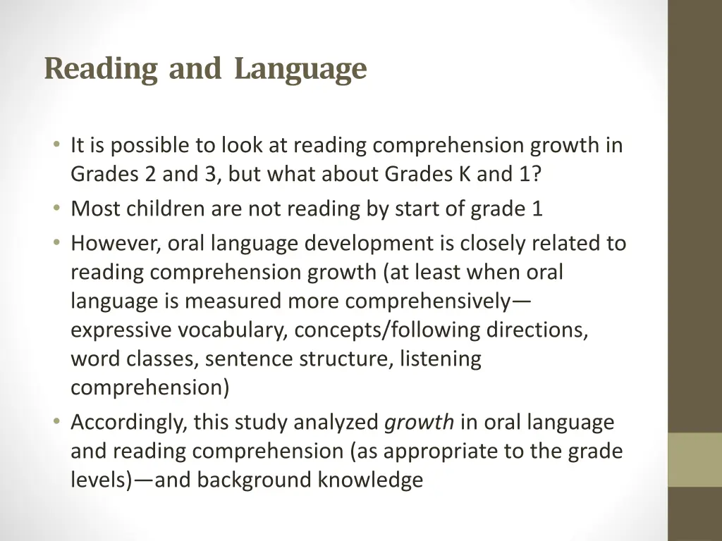 reading and language