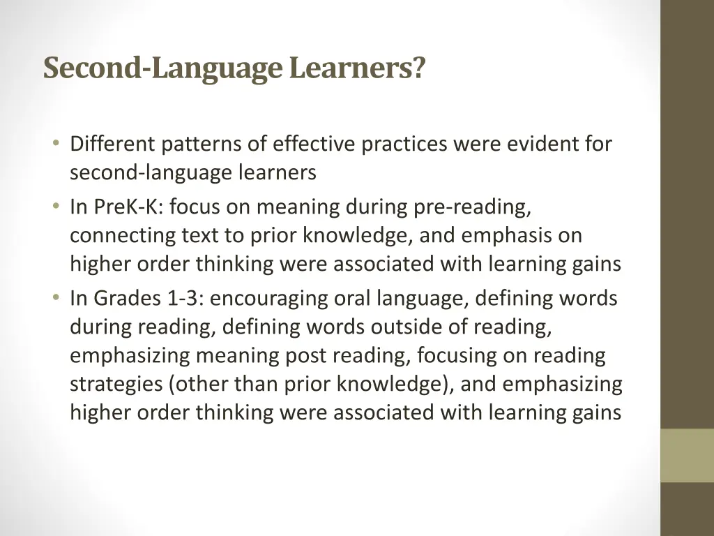 second language learners