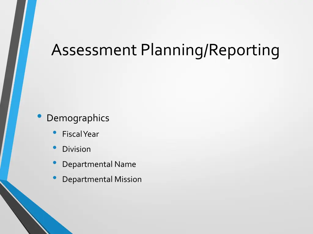 assessment planning reporting