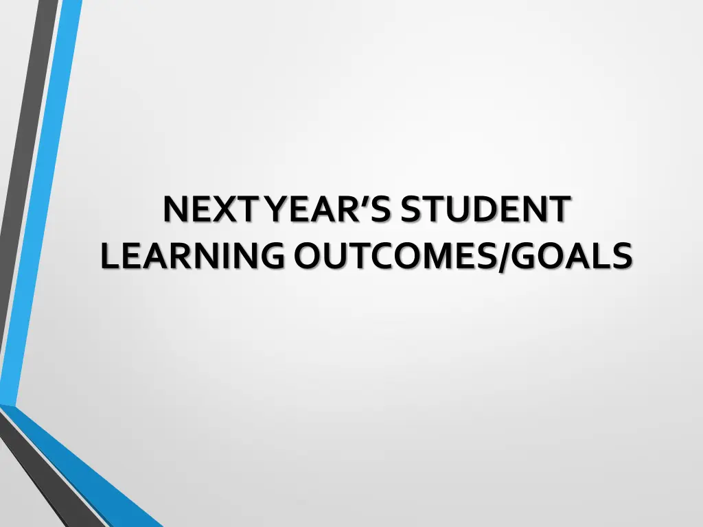 next year s student learning outcomes goals