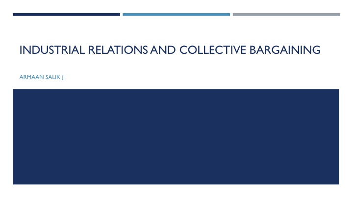 industrial relations and collective bargaining