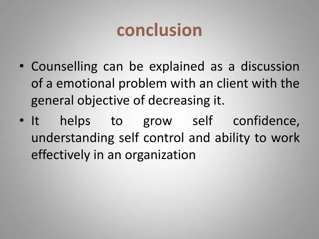 conclusion