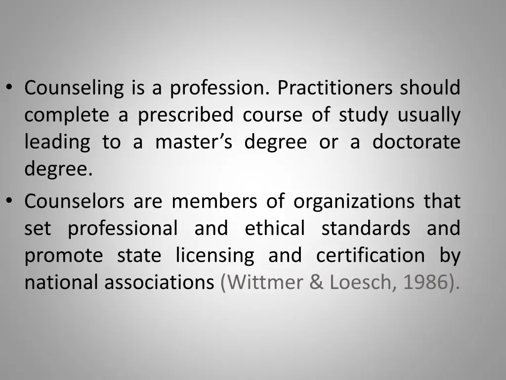 counseling is a profession practitioners should