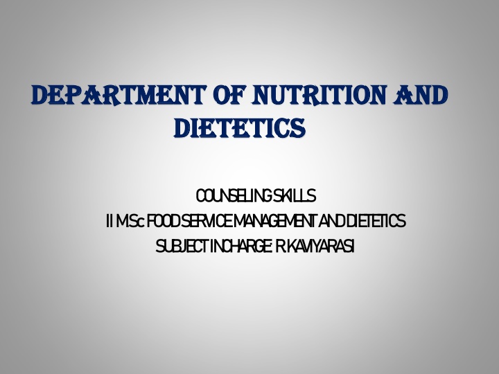 department of nutrition and department