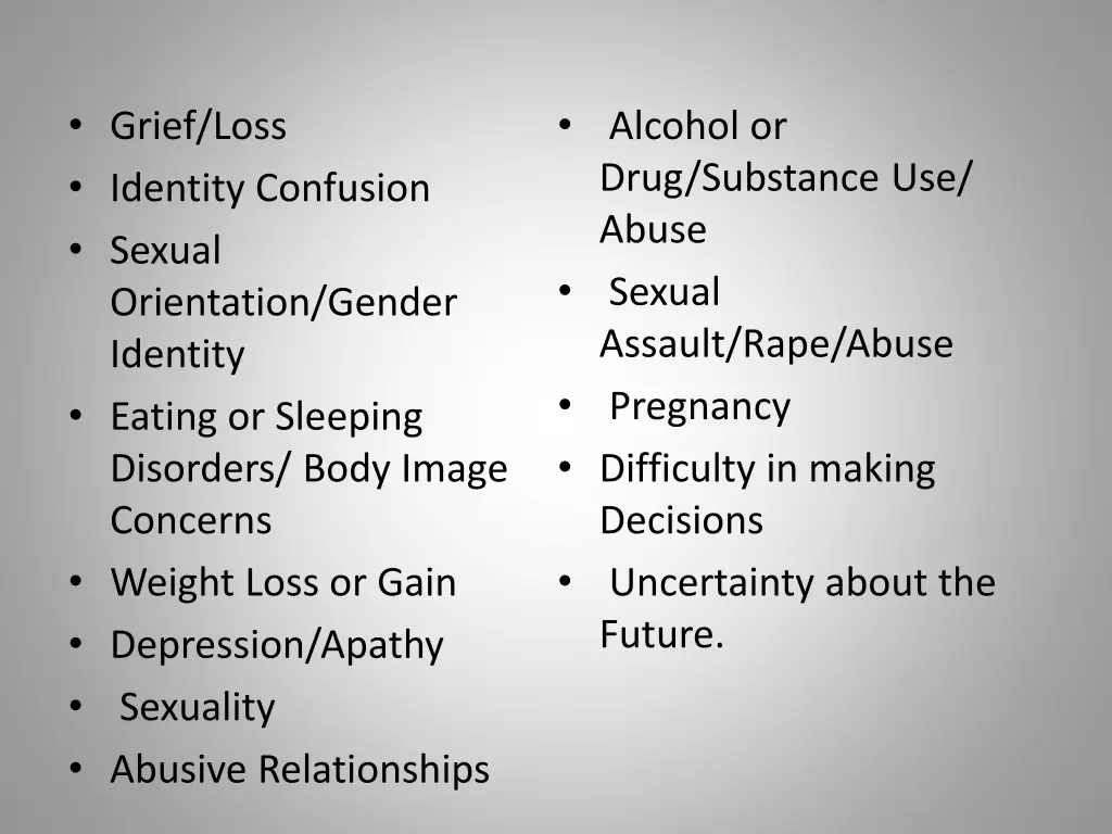 grief loss identity confusion sexual orientation
