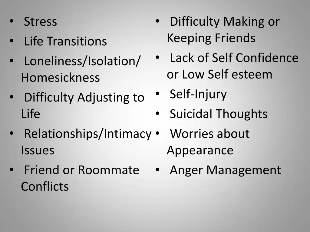stress life transitions loneliness isolation