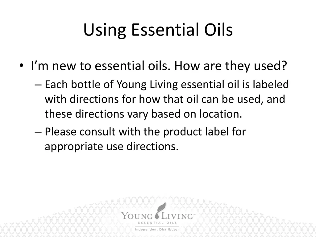 using essential oils