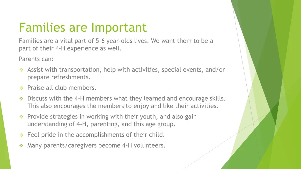 families are important families are a vital part