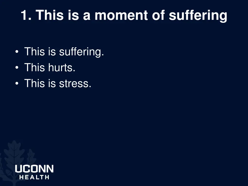 1 this is a moment of suffering