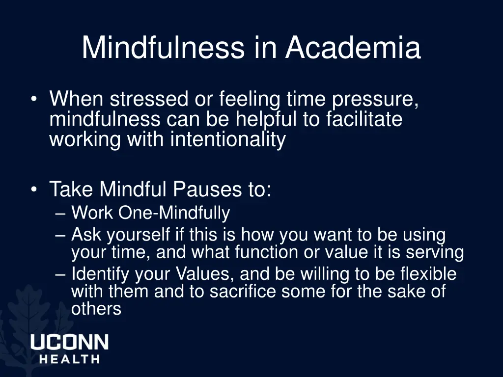 mindfulness in academia