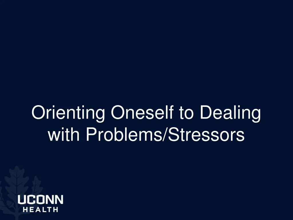 orienting oneself to dealing with problems