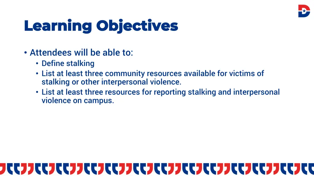 learning objectives learning objectives
