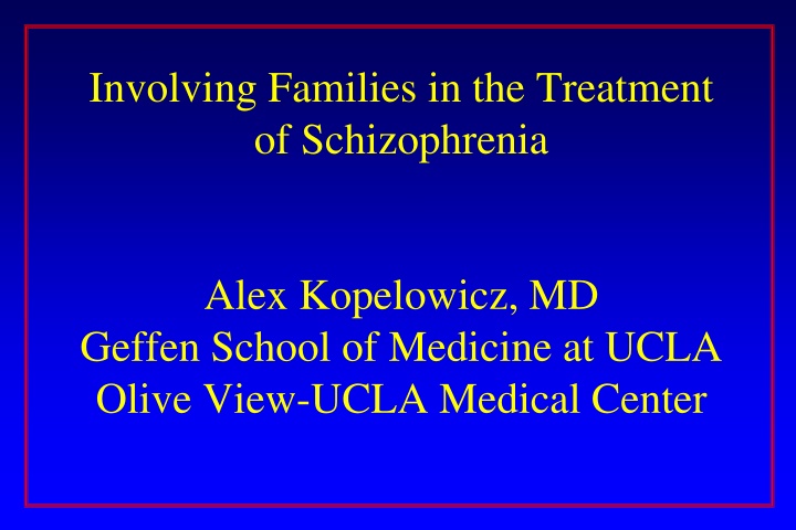 involving families in the treatment