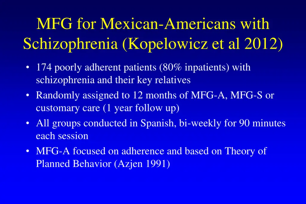 mfg for mexican americans with schizophrenia