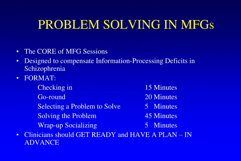 problem solving in mfgs
