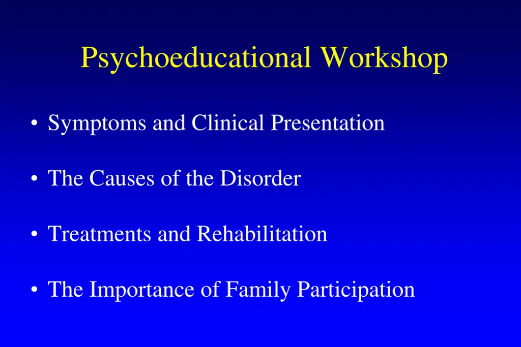 psychoeducational workshop