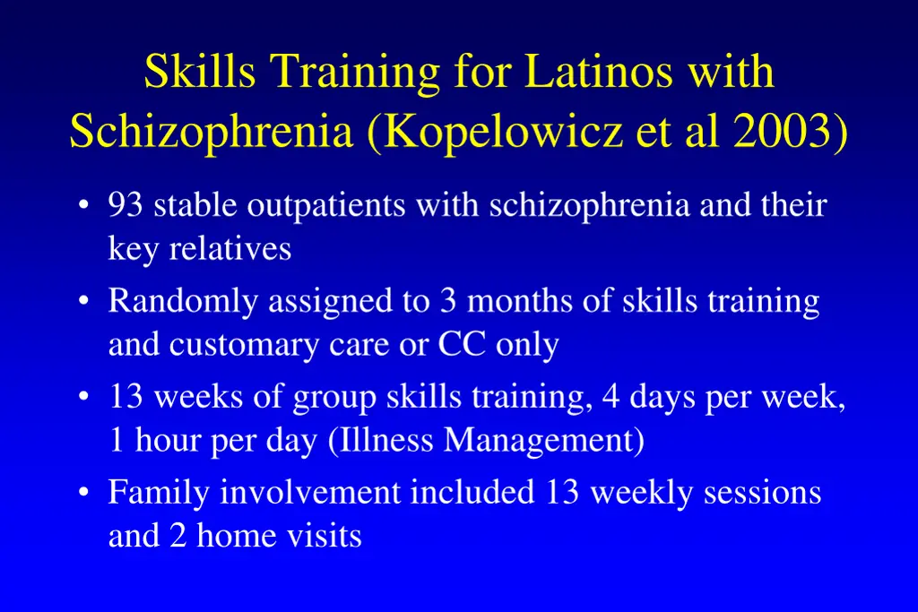 skills training for latinos with schizophrenia