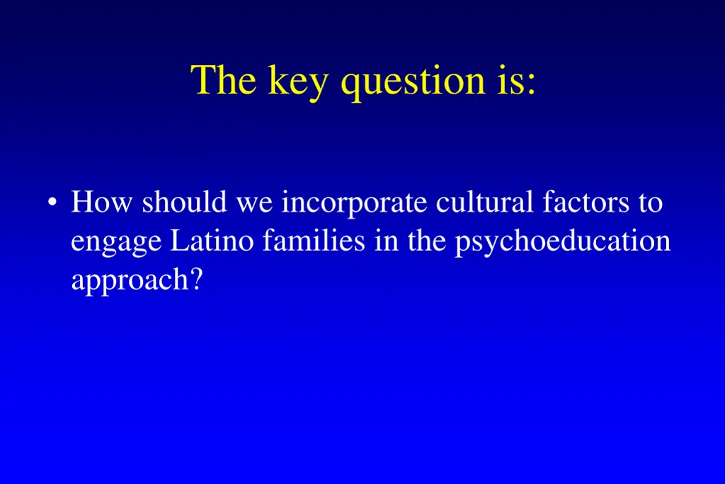 the key question is