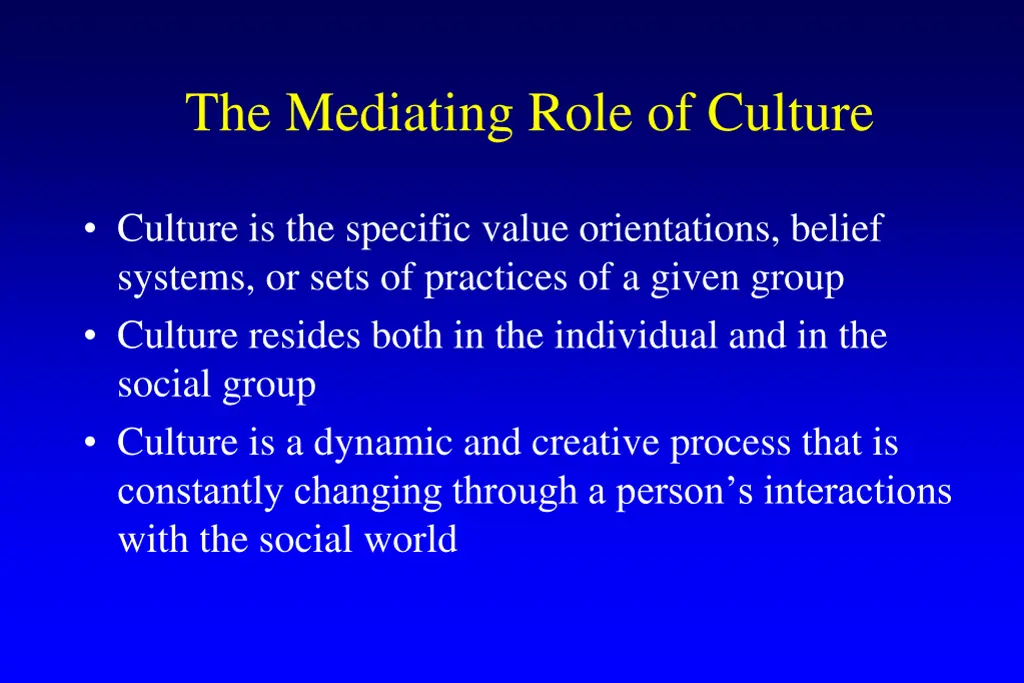 the mediating role of culture