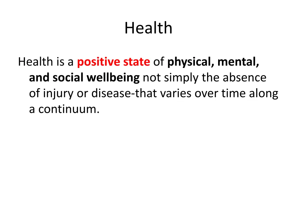 health