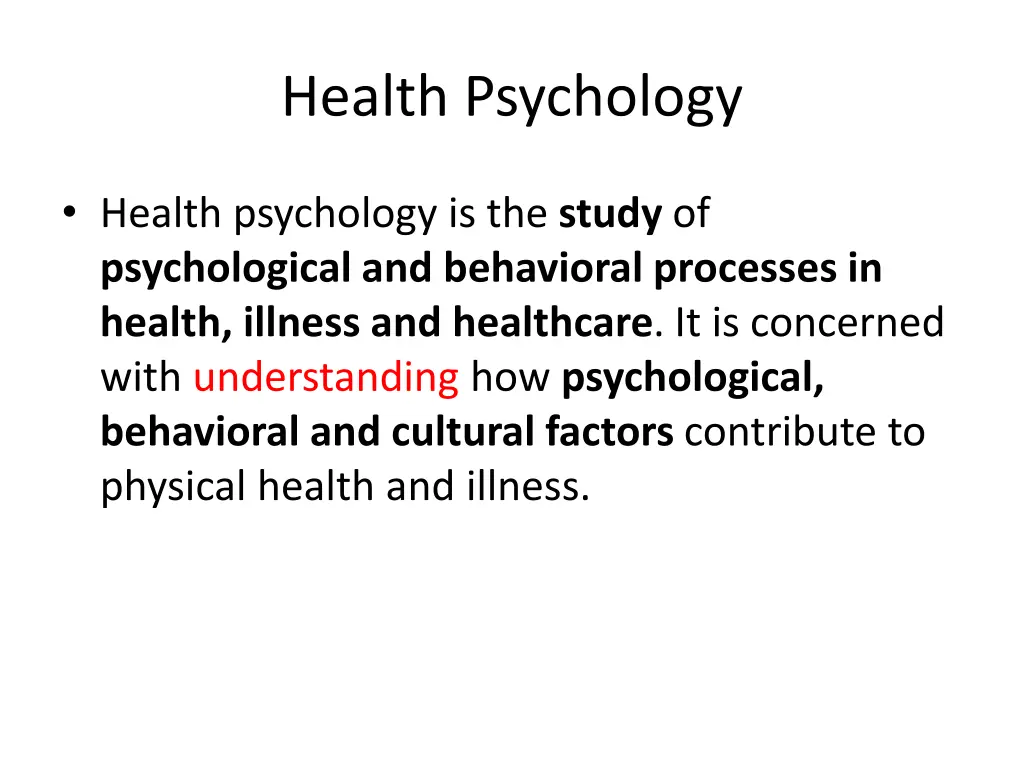 health psychology