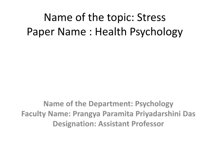 name of the topic stress paper name health