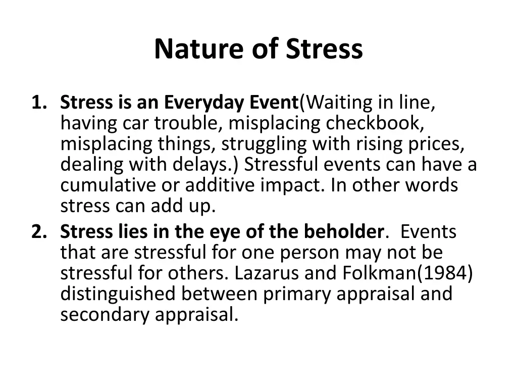 nature of stress