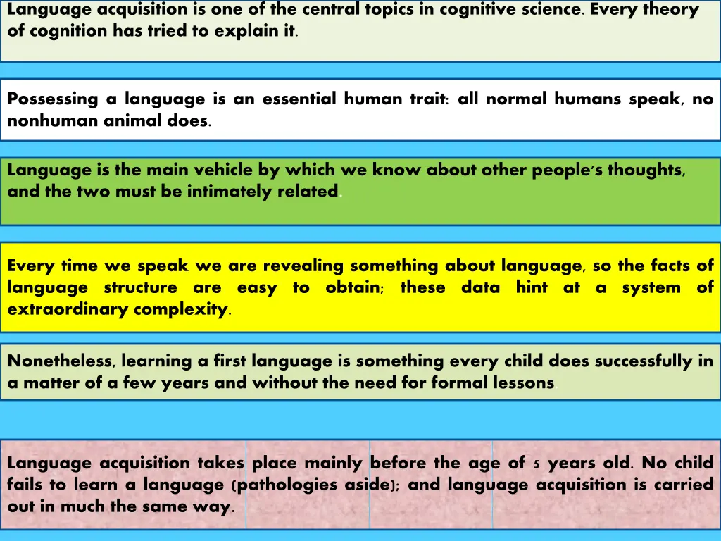 language acquisition is one of the central topics