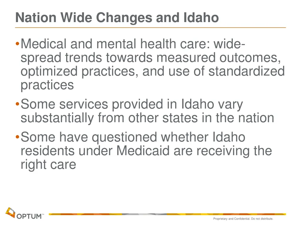 nation wide changes and idaho