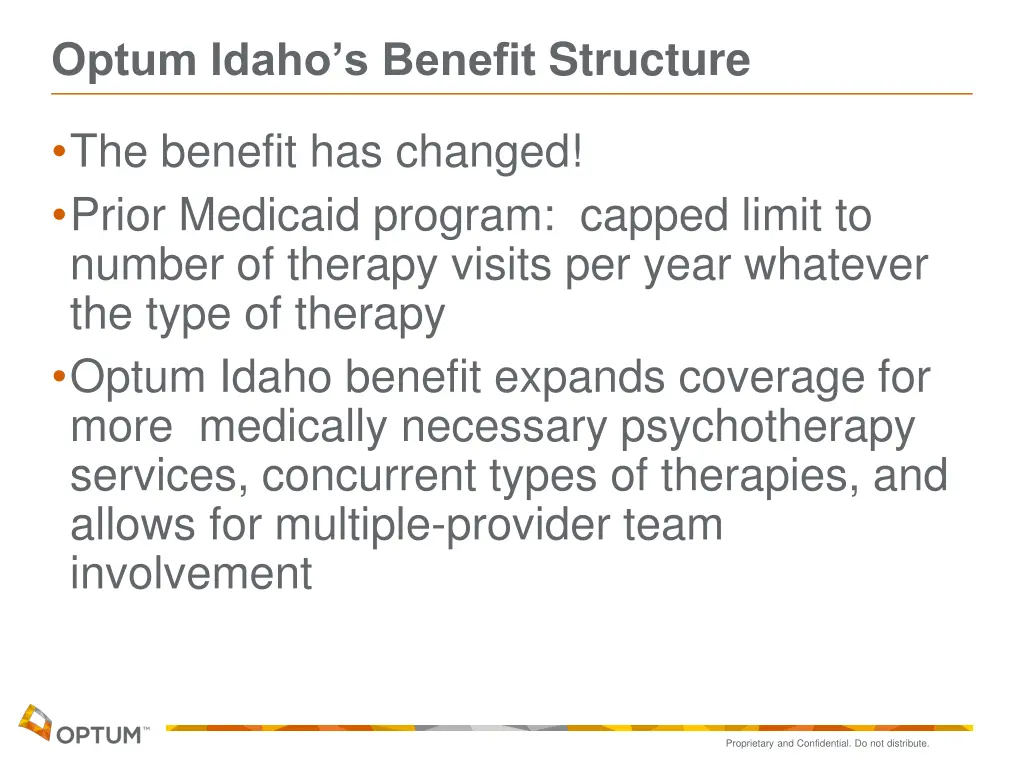 optum idaho s benefit structure