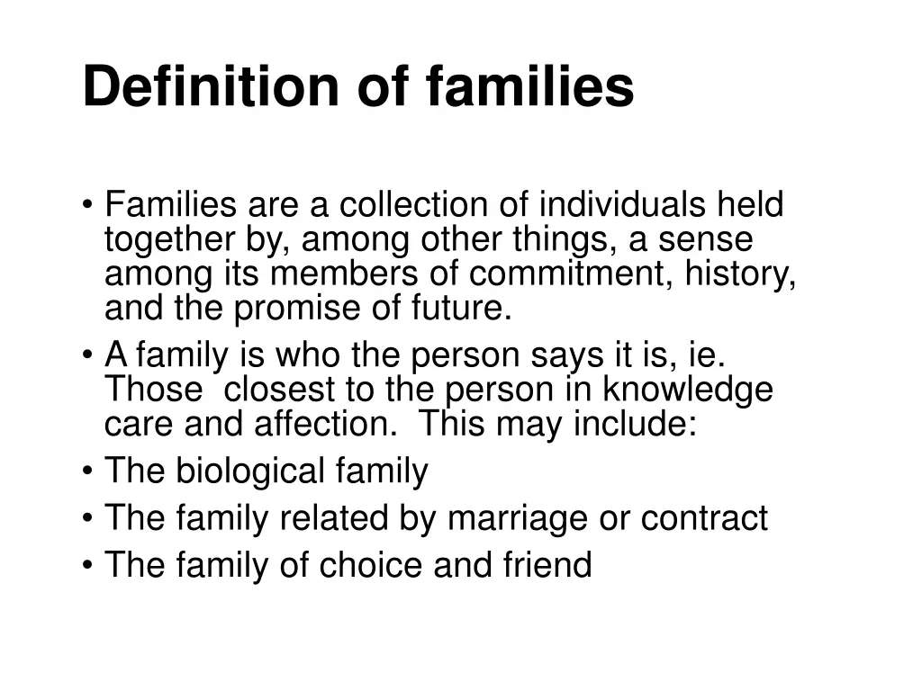 definition of families