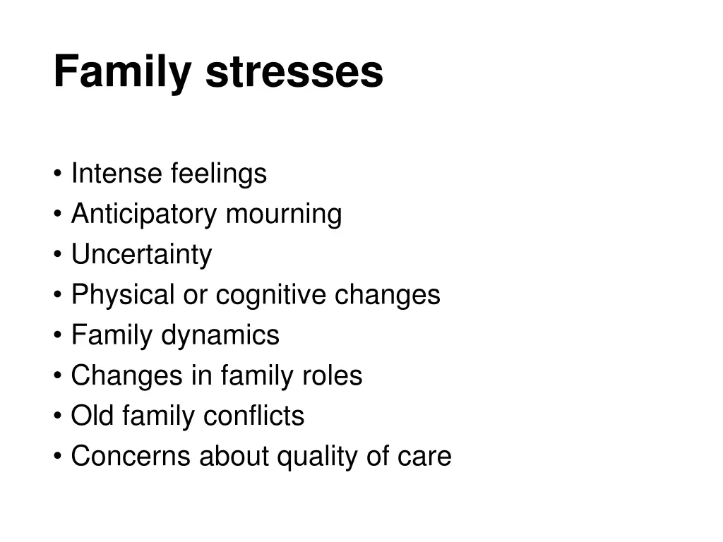 family stresses
