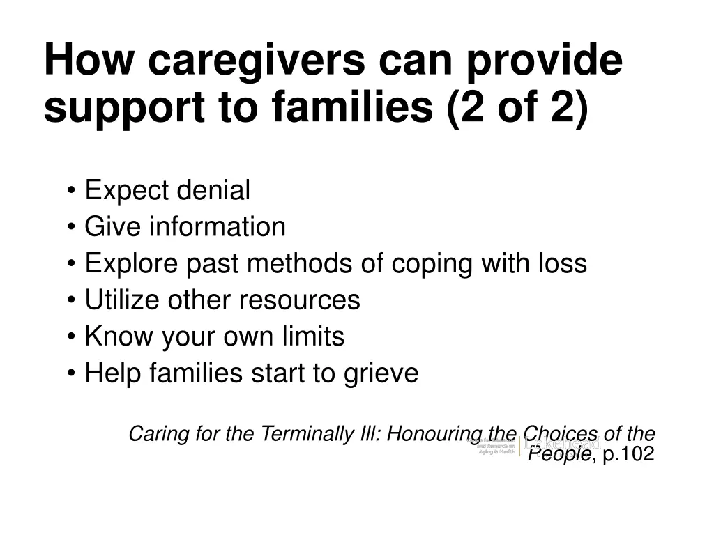 how caregivers can provide support to families 1