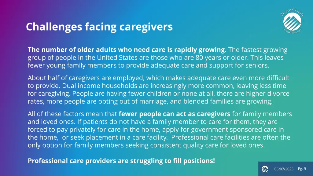 challenges facing caregivers