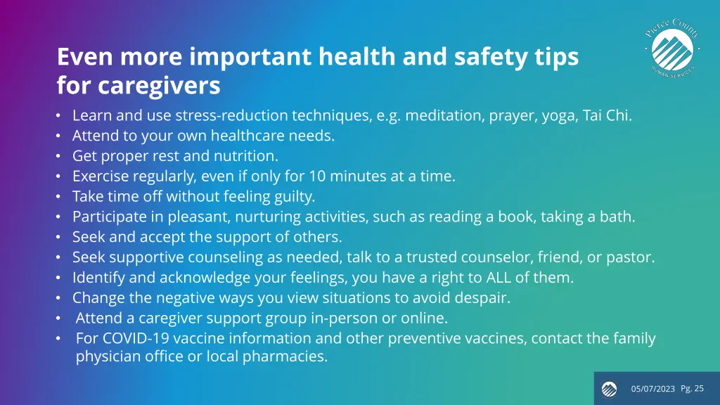 even more important health and safety tips