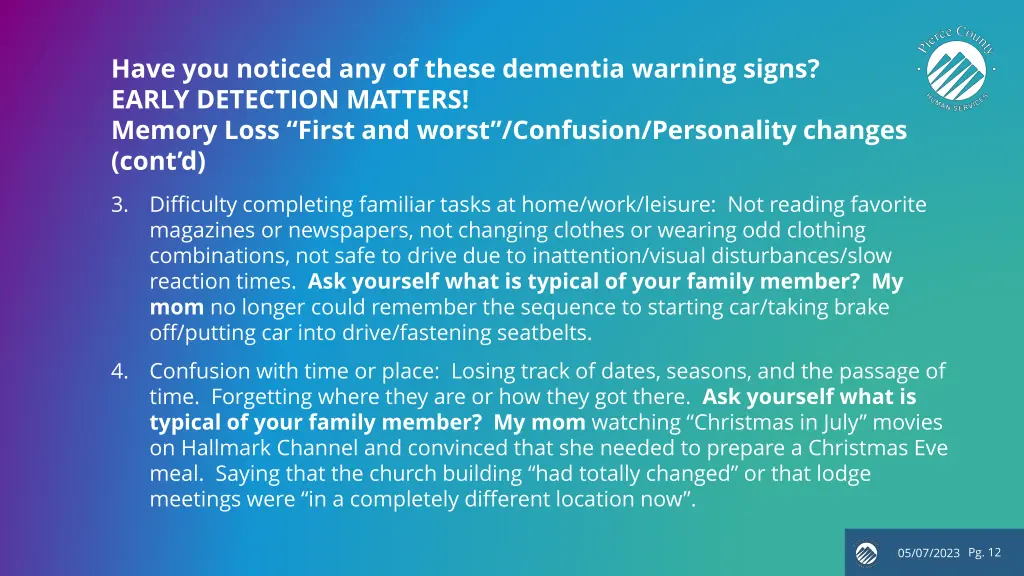 have you noticed any of these dementia warning 1