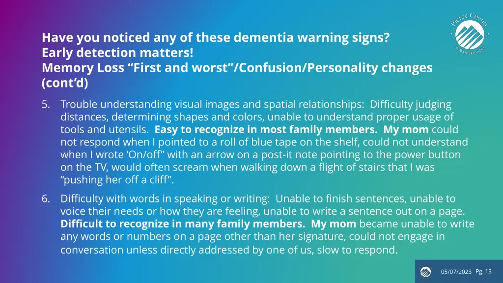 have you noticed any of these dementia warning 2