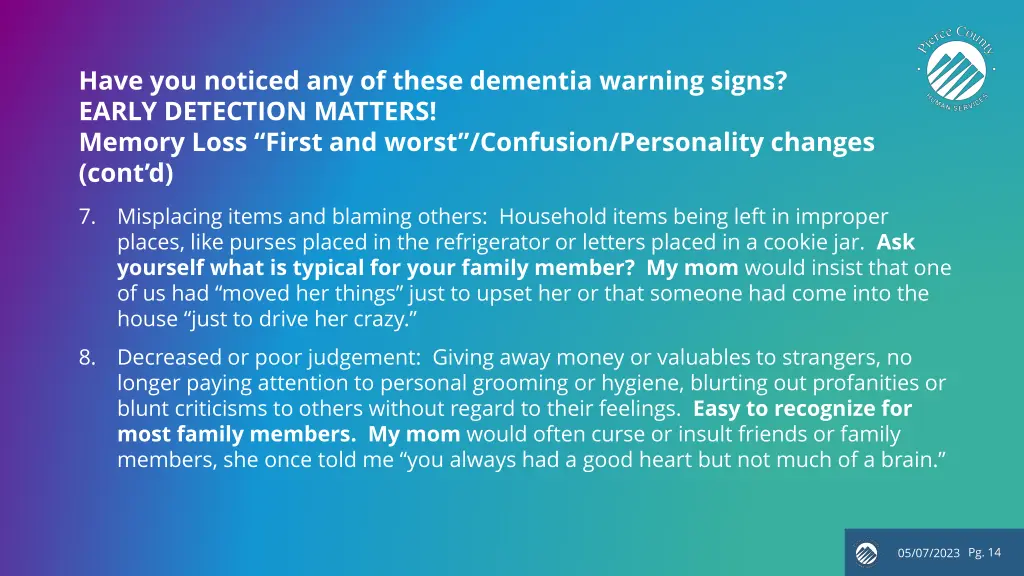have you noticed any of these dementia warning 3