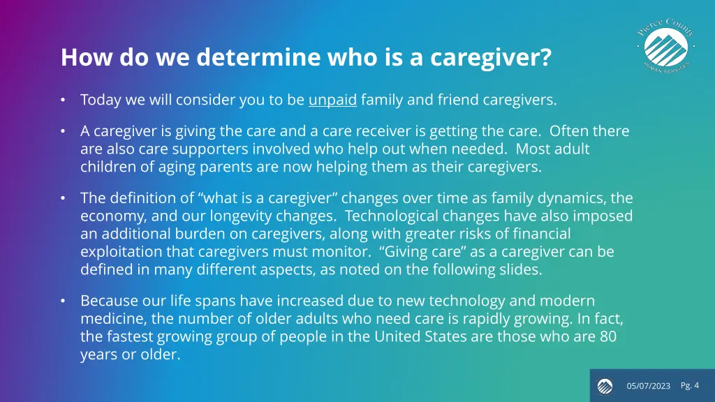 how do we determine who is a caregiver