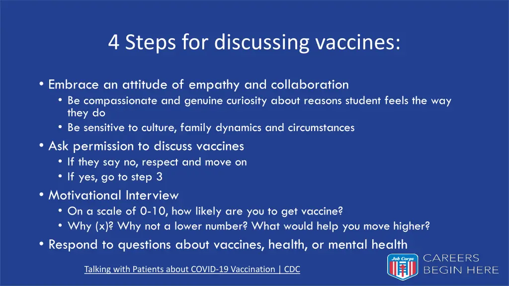 4 steps for discussing vaccines