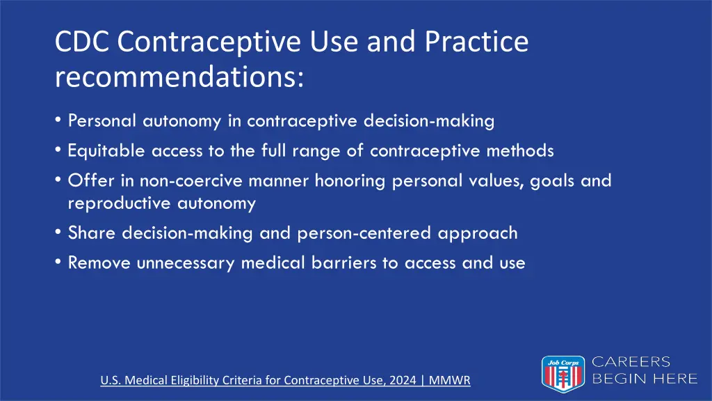 cdc contraceptive use and practice recommendations