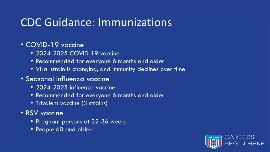 cdc guidance immunizations